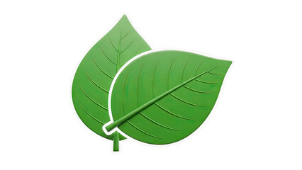 Obraz premium Two Green Leaves Icon