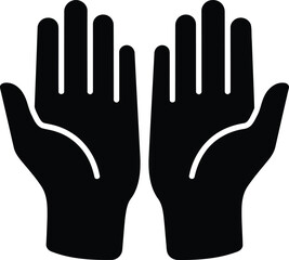 Obraz premium Hands raised silhouette Vector