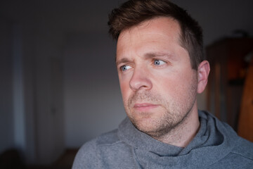 Portrait of an Emotionless Man. Burnout and Stress