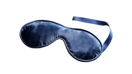 Luxurious blue sleep mask for restful night's sleep isolated on white background