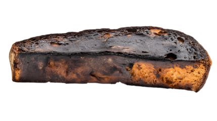 Rough textured metal with molten lava effect isolated on white background