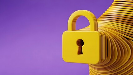 Golden padlock symbol representing security and protection against unauthorized access