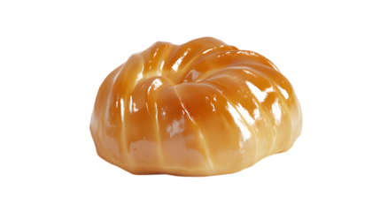 Delicious glazed bundt cake isolated on white background