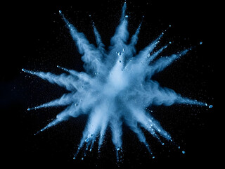 Blue Powder Explosion on Black Background