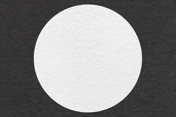 Black paper texture background with white circle and copy space for banner, presentation, template