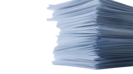 Stack of white papers isolated on white background