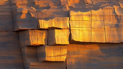 Weathered Stone Blocks Showing Texture In Sunlight