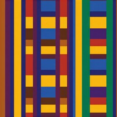 Abstract Geometric Pattern with Colorful Vertical Stripes and Blocks.