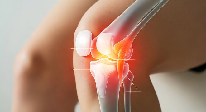 Knee joint anatomy, ligament tear injury, meniscus pain inflammation, orthopedic surgery concept, tendonitis arthritis xray, leg bone skeleton, patella cartilage damage