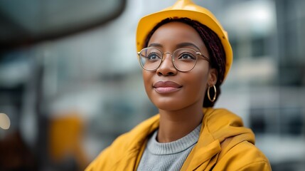 A woman mayor inspecting a new public infrastructure project with urban planners, wearing a hard hat as she discusses community impact &mdash; civic leadership and hands-on administration. cinematic