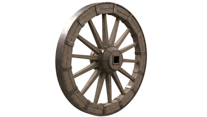wooden wheel isolated on white