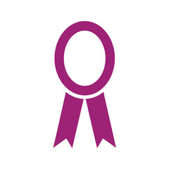 Purple Ribbon Badge with Two Hanging Strips honor recognition