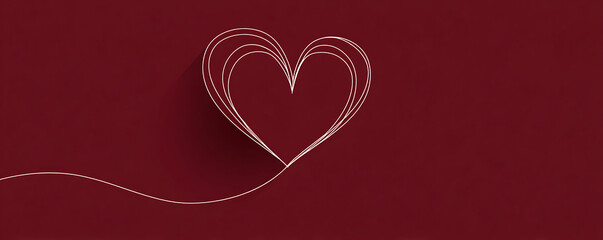 Elegant White Outline Heart Design Symbolizing Love and Romantic Connection