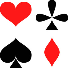 Obraz premium Poker Card Symbols – Playing Card Suits Icon Set