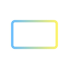 Fototapeta premium Gradient neon rectangle frame isolated on transparent background