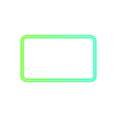 Neon green rectangular frame isolated on transparent background