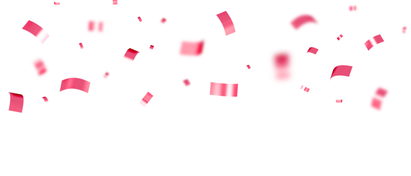 falling pink confetti and streamers seamless pattern on transparent background - Powered by Adobe