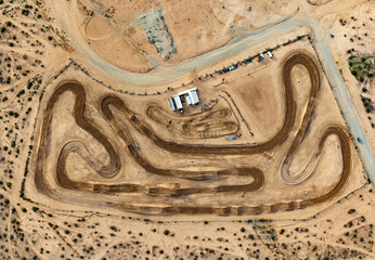 Aerial Action: Top-Down View of a Motocross Track
