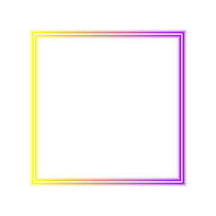 Square frame with gradient border isolated on transparent background
