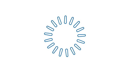 Fototapeta premium A minimalist blue logo resembling a sunburst on a white background