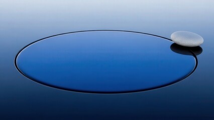 Smooth Blue Oval Shape on Gradient Background