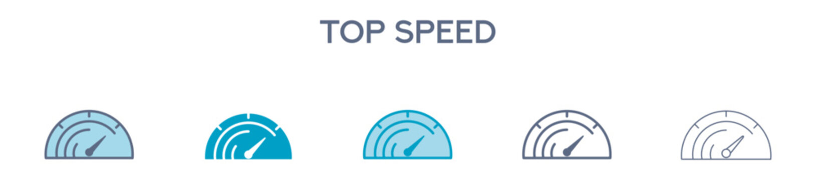 Top Speed Element For Design Graphic - Multi Styles. Vector Illustration Of Two Colored And Black. Multiple Icons Designs Can Be Used For Mobile, Ui, Web 