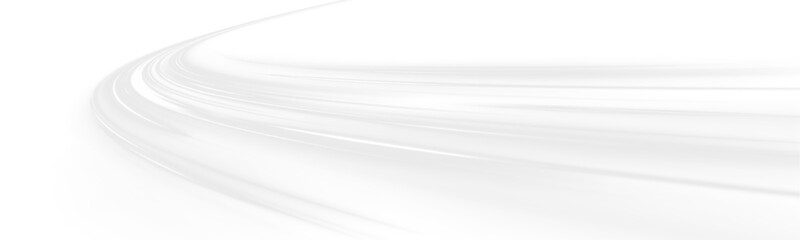 Neon white laser lines flow along a city road. Glowing wave trails, motion swirls, and energy lines create futuristic traffic visuals. Vector illustration PNG.