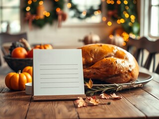 Thanksgiving dinner preparation menu mockup