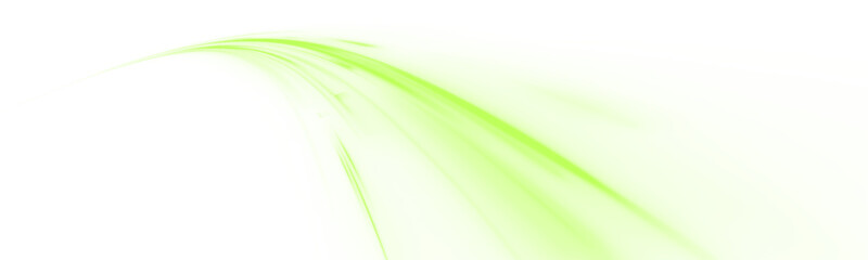 Obraz premium Neon green laser lines curve along nature city road. Motion trails, glowing wave energy, swirling lines create futuristic traffic movement, speed. Ecology, eco car, biofuel. Vector illustration PNG. 