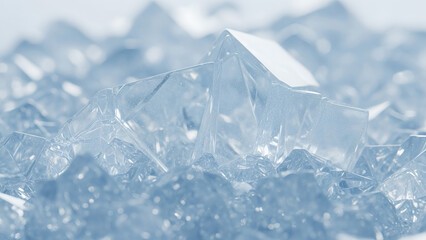 Icy blue crystalline formations glistening in a frozen landscape