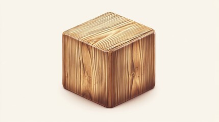 A Perfectly Aligned Wooden Block with Natural Grain