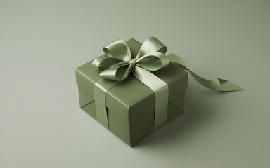 A beautifully wrapped gift box with a ribbon on a plain background