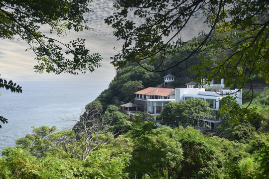 Villa on a cliff on the edge of Senggigi Beach, West Lombok, West Nusa Tenggara (NTB), Indonesia