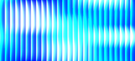 Glowing neon waves form vibrant circular gradient with fractal glass effect and blending purple cyan colors. Futuristic and dreamy background with wave effect adds fluid movement and dynamic depth