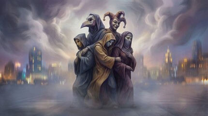 Group Identity Surrealist Art Reflecting Belonging And Self