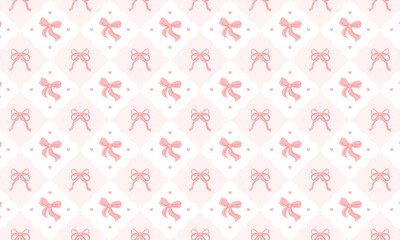 Romantic Lavender Ribbon Pattern with White Dots in Coquette Aesthetic Style 