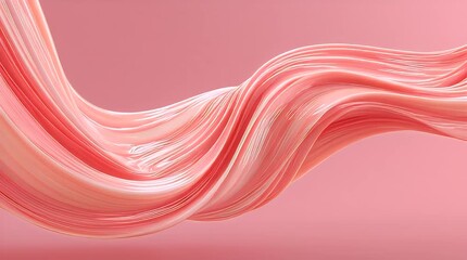 Abstract, layered pink shapes curve gracefully against a matching backdrop creating depth and gentle movement