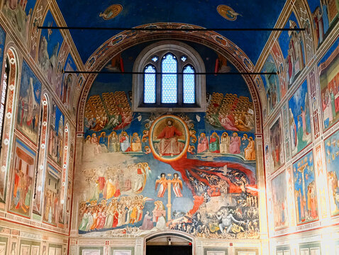 Interior view of the Scrovegni Chapel in Padua, Veneto, Italy