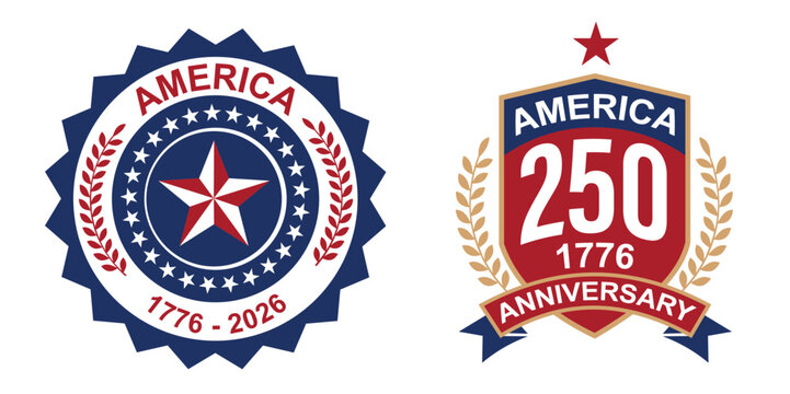 vintage label with american flag vector, vintage american lable, USA 250th Independence Anniversary Vintage Seal Vector
