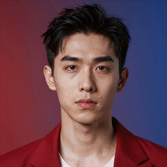 Fototapeta premium A red and blue gradient backdrop