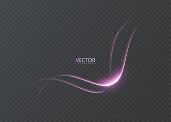 Radiant purple light lines form a flowing wave with glittering particles and luminous glow, a dynamic futuristic energy overlay for modern web, banner, poster and tech designs