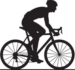 Obraz premium Cyclist Silhouette Riding a Road Bike, Dynamic Sports Rider on Bicycle Icon