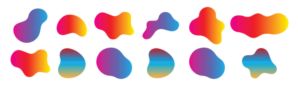 set of colorful shapes on a white background