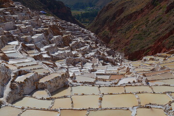 Colorful salt-mining basins in Maras, Cusco Province, Peru