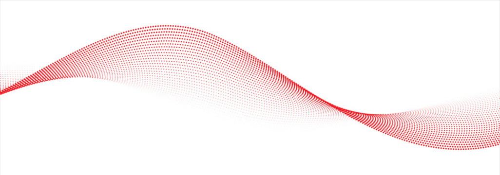 red dotted wave line pattern halftone undulate net