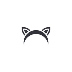 Fototapeta premium Cat ear headband icon symbolizing playful costume accessory and cute animal-inspired fashion detail.