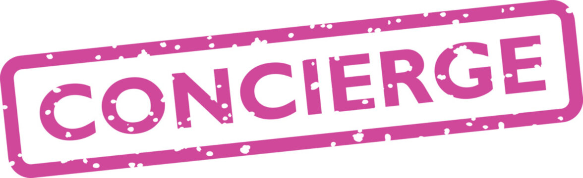 Pink concierge stamp with white background