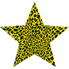 Leopard Print Star Shape, Star with Leopard Print pattern, Y2K element 
