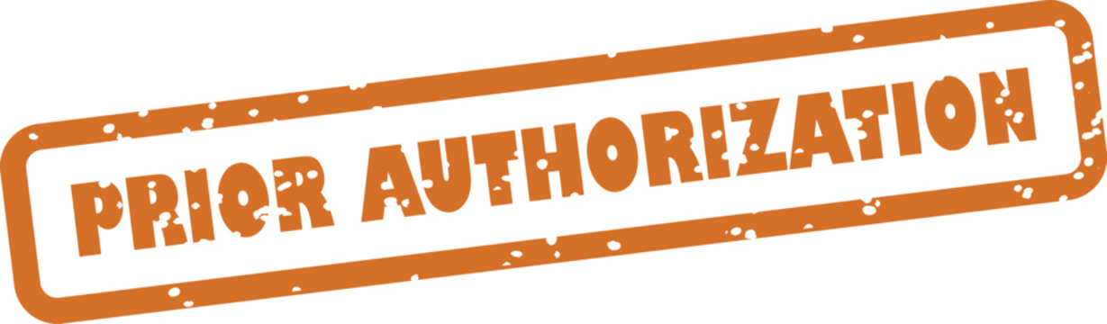 Orange stamp with prior authorization text