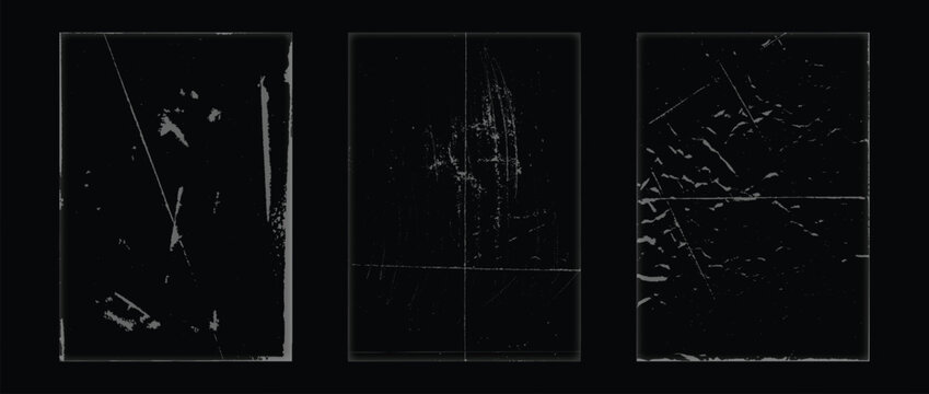  rough grunge vinyl overlay set folded paper photocopy